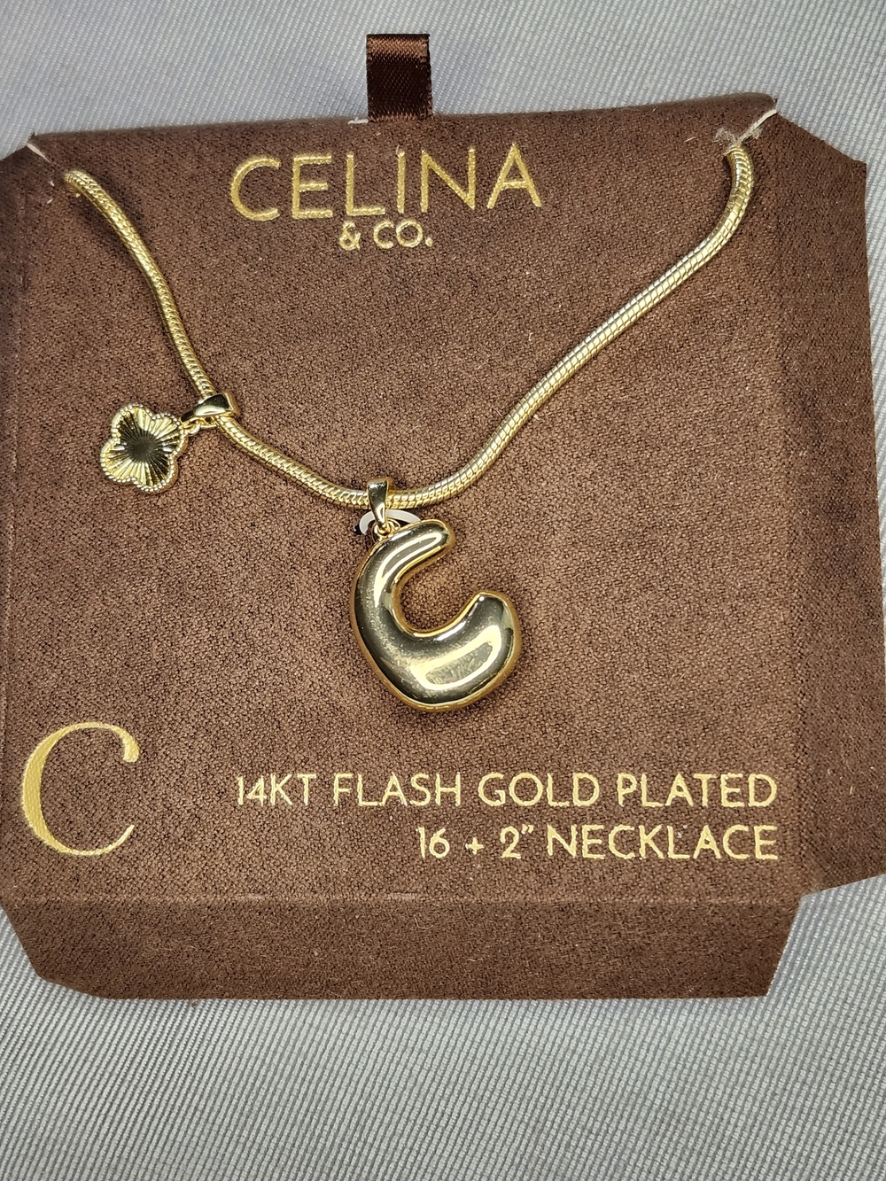 14KT Flash Gold Plated "C" Necklace
